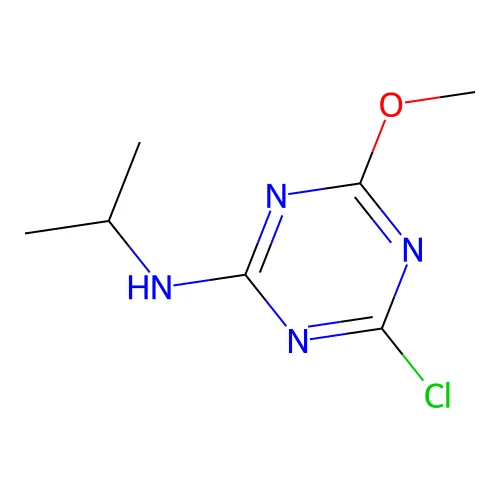 4-chloro-6-methoxy-N-propan-2-yl-1,3,5-triazin-2-amine structure