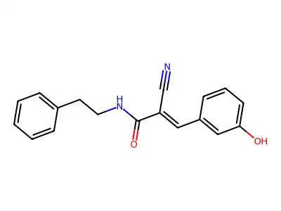 (E)-2-Cyano-3-(3-hydroxyphenyl)-N-(2-phenylethyl)prop-2-enamide structure