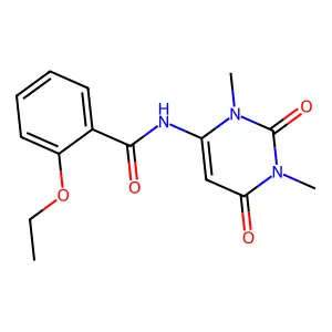 N-(1,3-dimethyl-2,6-dioxopyrimidin-4-yl)-2-ethoxybenzamide structure