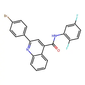 2-(4-bromophenyl)-N-(2,5-difluorophenyl)quinoline-4-carboxamide structure
