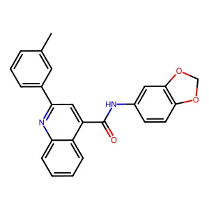 N-(1,3-benzodioxol-5-yl)-2-(3-methylphenyl)quinoline-4-carboxamide structure
