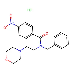 Benzamide, N-benzyl-N-(2-morpholinoethyl)-p-nitro-, hydrochloride structure