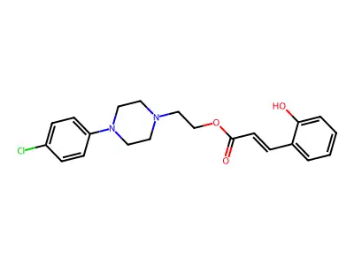 2-[4-(4-Chlorophenyl)piperazin-1-yl]ethyl 3-(2-hydroxyphenyl)prop-2-enoate structure