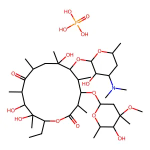 Erythromycin, phosphate (salt) structure