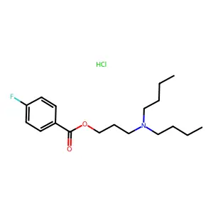 Benzoic acid, p-fluoro, dibutylaminopropyl ester, hydrochloride structure