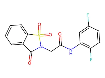 N-(2,5-difluorophenyl)-2-(1,1,3-trioxo-1,2-benzothiazol-2-yl)acetamide structure