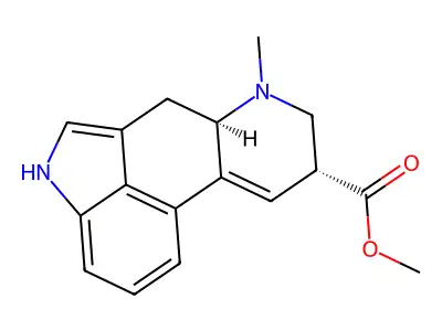 methyl 7-methyl-6,6a,8,9-tetrahydro-4H-indolo[4,3-fg]quinoline-9-carboxylate structure