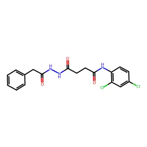 N-(2,4-dichlorophenyl)-4-oxo-4-[2-(phenylacetyl)hydrazino]butanamide structure