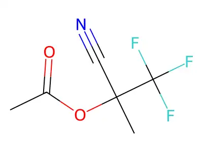 2-Cyano-1,1,1-trifluoropropan-2-yl acetate structure