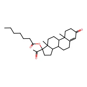 17-((1-Oxoheptyl)oxy)pregn-4-ene-3,20-dione structure