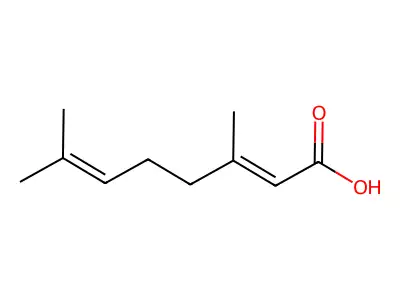 3,7-Dimethylocta-2,6-dienoic acid structure