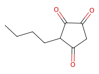 3-Butyl-1,2,4-cyclopentanetrione structure