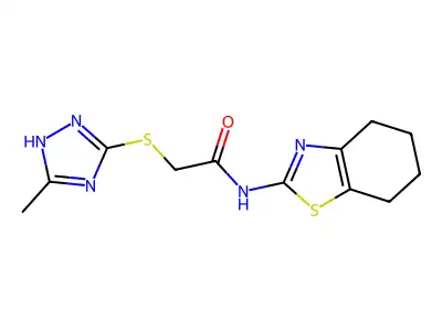 2-[(5-methyl-1H-1,2,4-triazol-3-yl)sulfanyl]-N-(4,5,6,7-tetrahydro-1,3-benzothiazol-2-yl)acetamide structure