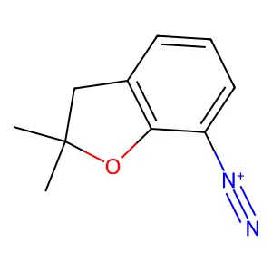 2,3-Dihydro-2,2-dimethyl-7-benzofurandiazonium structure