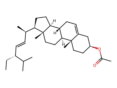 5,22-Cholestadien-24|A-ethyl-3|A-ol acetate structure