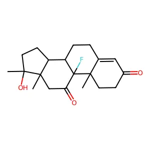 (17beta)-9-Fluoro-17-hydroxy-17-methylandrost-4-ene-3,11-dione structure