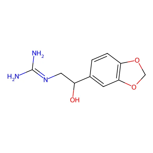 2-[2-(1,3-Benzodioxol-5-yl)-2-hydroxyethyl]guanidine structure