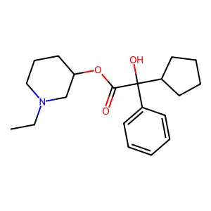 N-Ethyl-3-piperidyl phenylcyclopentylglycolate structure
