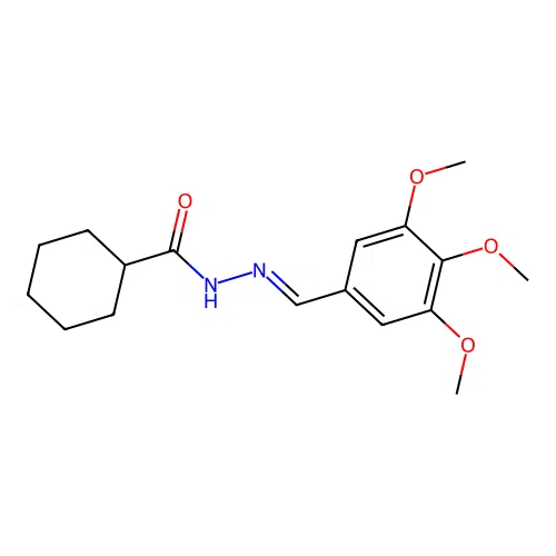 N-[(3,4,5-trimethoxyphenyl)methylideneamino]cyclohexanecarboxamide structure