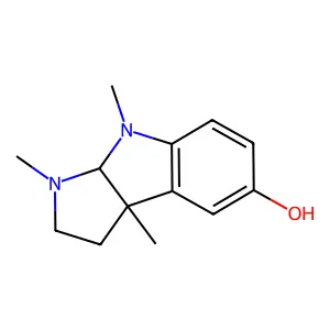 Pyrrolo[2,3-b]indol-5-ol, 1,2,3,3a,8,8a-hexahydro-1,3a,8-trimethyl-, (3aS-cis)- structure