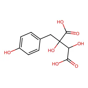 2,3-Dihydroxy-2-((4-hydroxyphenyl)methyl)butanedioic acid structure