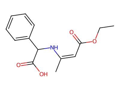 2-[(4-Ethoxy-4-oxobut-2-en-2-yl)amino]-2-phenylacetic acid structure