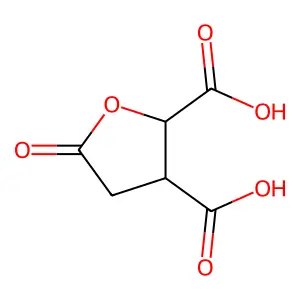 Tetrahydro-5-oxofuran-2,3-dicarboxylic acid structure