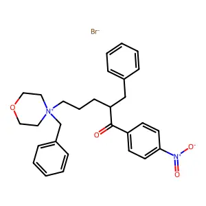Morpholinium, 4-benzyl-4-(3-(N-benzyl-p-nitrobenzamido)propyl)-, bromide structure