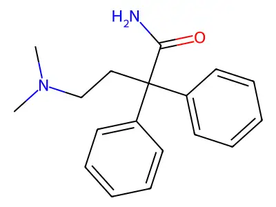 Butyramide, 4-dimethylamino-2,2-diphenyl- structure