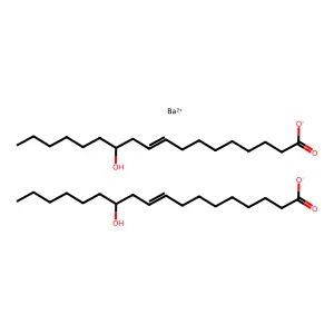 Barium(2+);12-hydroxyoctadec-9-enoate structure