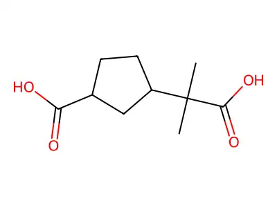2-(3-Carboxycyclopentyl)-2-methylpropionic acid structure