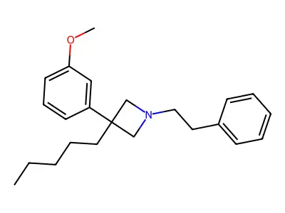 Azetidine, 3-(m-methoxyphenyl)-3-pentyl-1-phenethyl- structure