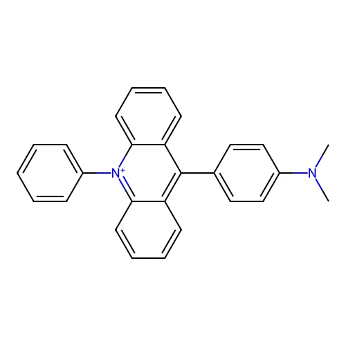 N,N-dimethyl-4-(10-phenylacridin-10-ium-9-yl)aniline structure