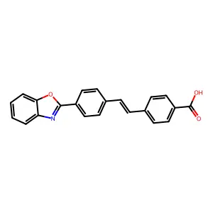 4-(2-(4-(2-Benzoxazolyl)phenyl)ethenyl)benzoic acid structure