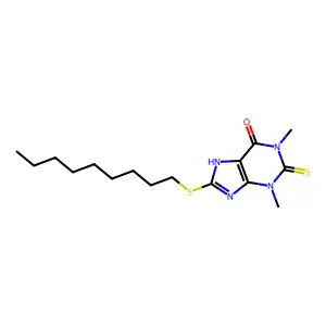 1,3-Dimethyl-8-(nonylsulfanyl)-2-sulfanylidene-1,2,3,9-tetrahydro-6H-purin-6-one structure