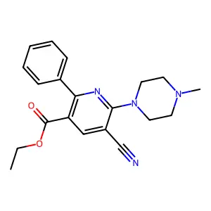 Ethyl 5-cyano-6-(4-methylpiperazino)-2-phenylnicotinate structure