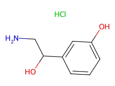 BENZYL ALCOHOL, alpha-AMINOMETHYL-3-HYDROXY-, HYDROCHLORIDE structure