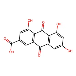 4,5,7-Trihydroxy-9,10-dioxo-9,10-dihydroanthracene-1-carboxylic acid structure