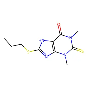 1,2,3,9-Tetrahydro-1,3-dimethyl-8-(propylthio)-2-thioxo-6H-purin-6-one structure