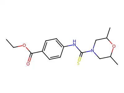 Ethyl 4-{[(2,6-dimethylmorpholin-4-yl)thioxomethyl]amino}benzoate structure