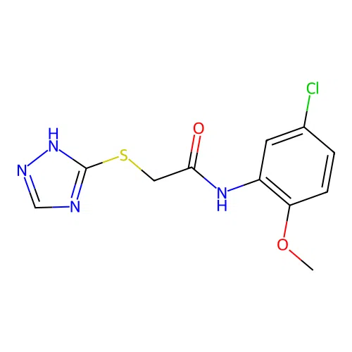 N-(5-chloro-2-methoxyphenyl)-2-(4H-1,2,4-triazol-3-ylsulfanyl)acetamide structure
