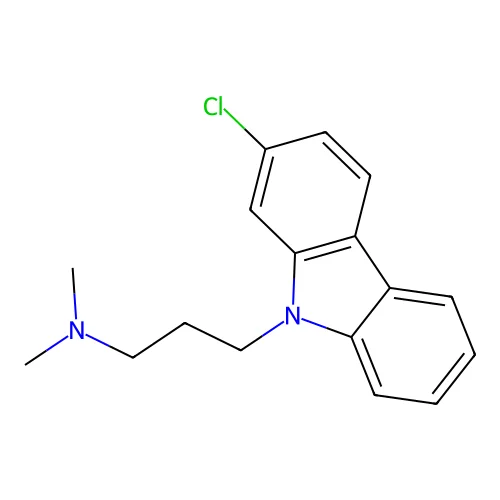 3-(2-chlorocarbazol-9-yl)-N,N-dimethylpropan-1-amine structure