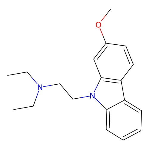 N,N-diethyl-2-(2-methoxycarbazol-9-yl)ethanamine structure