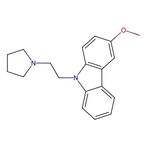 3-Methoxy-9-(2-pyrrolidin-1-ylethyl)carbazole structure
