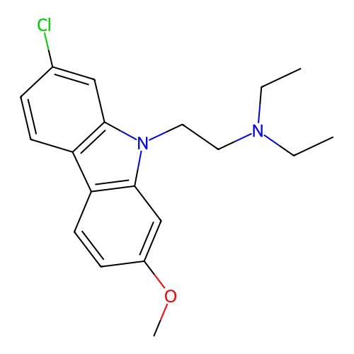 2-(2-chloro-7-methoxycarbazol-9-yl)-N,N-diethylethanamine structure