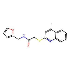 N-(furan-2-ylmethyl)-2-(4-methylquinolin-2-yl)sulfanylacetamide structure