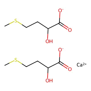 Calcium bis(2-hydroxy-4-(methylthio)butyrate) structure