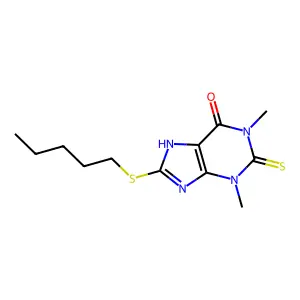 1,2,3,9-Tetrahydro-1,3-dimethyl-8-(pentylthio)-2-thioxo-6H-purin-6-one structure