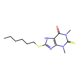 8-(Hexylthio)-2-thio-theophylline structure