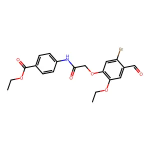 Ethyl 4-{[(5-bromo-2-ethoxy-4-formylphenoxy)acetyl]amino}benzoate structure